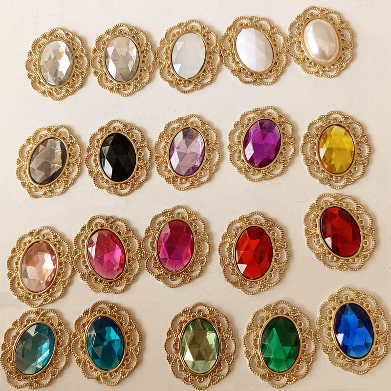 ビジュー 貼り付けパーツ アクリルストーン カボション 宝石 リボン センターパーツ アクセサリーパーツ