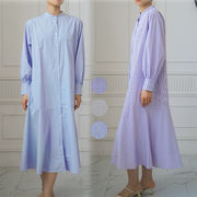 夏新作 ワンピース シャツワンピース ロング丈ワンピース レディース 長袖 気質 オシャレ