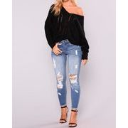 大きいサイズ レトロパンツ ゆったり シンプル レディースデニムパンツ 痩せ見えパンツ デニムパンツ