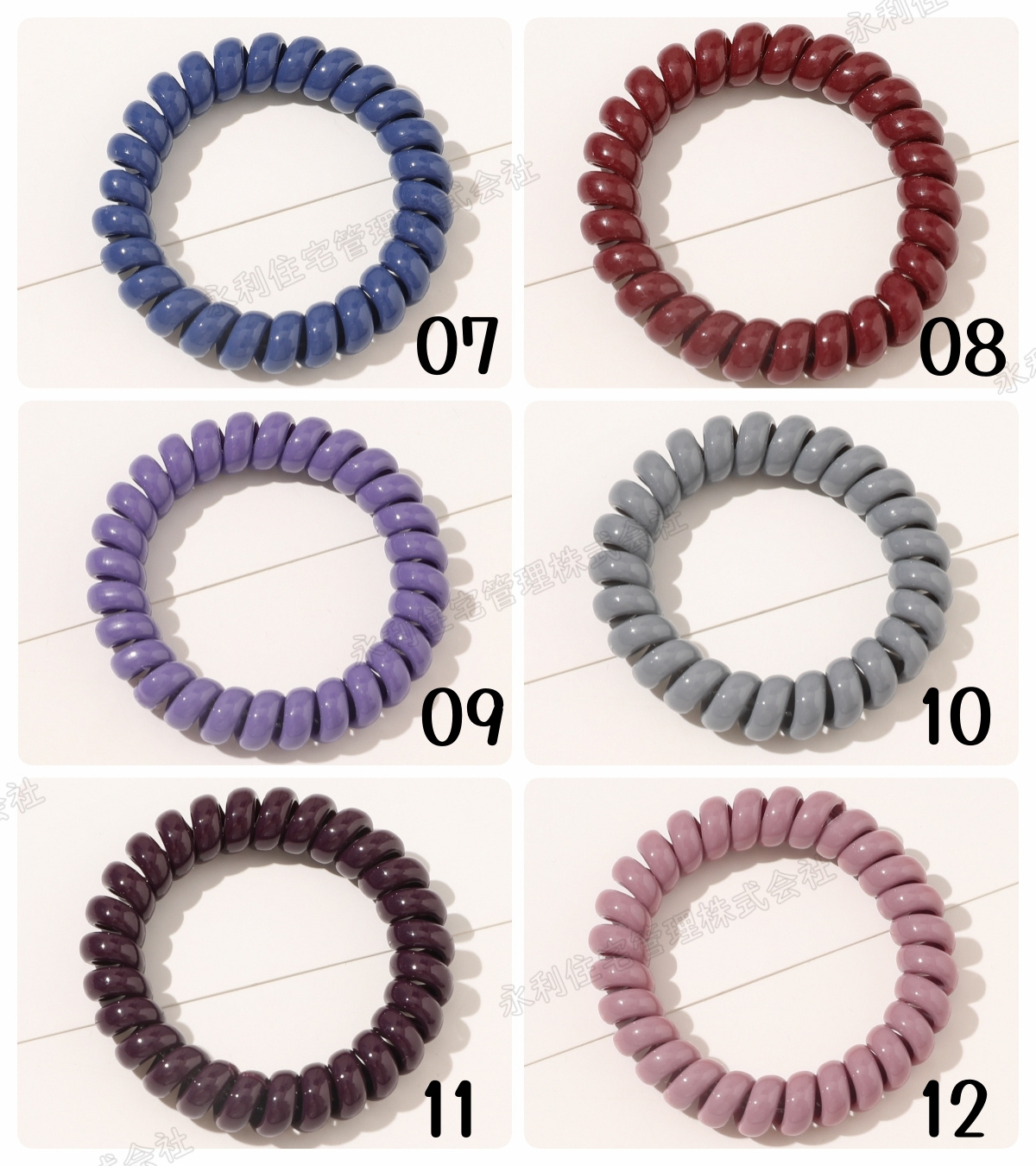 全30色】ヘアゴム 髪ゴム 跡がつかない スパイラル シュシュ 電話