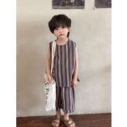 2024夏新作  韓国風子供服 ベビー服  男の子  袖なし  トップス+ ショートズボン  2点セット 80cm-150cm