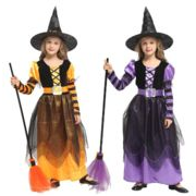 ハロウィン衣装 　子供用 　仮装  ハロウィーン       女の子のコスプレ服   魔女の衣装