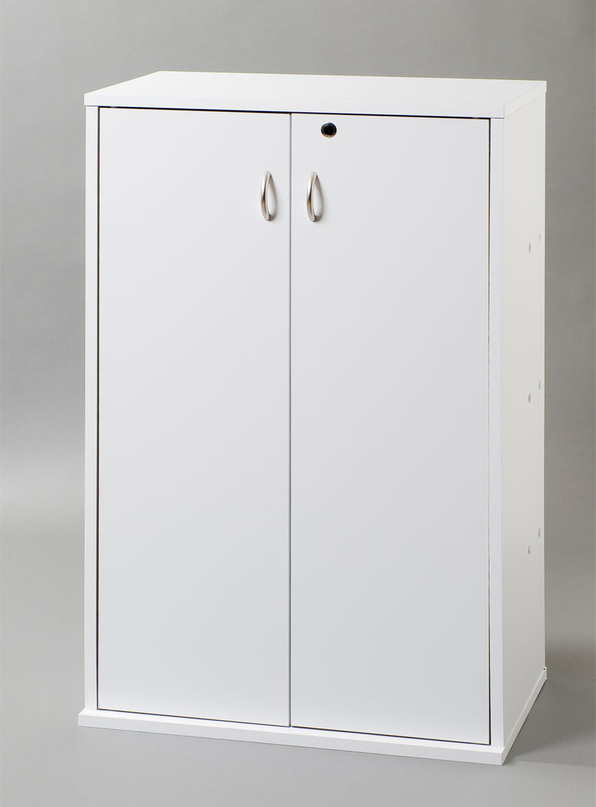 鍵付収納名人 ホワイト CD・DVD・Blu-ray・コミック収納 ラック 日本製