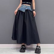 スカート ジャンパースカート Aライン デニムスカート 薄手 レディース