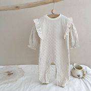 ベビー服　66~90cm　キッズカバーオール　フリルオールインワン　韓国子供服