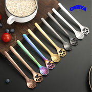 コーヒースプーン　キッチン用品　ステンレス製スプーン　ネコの手　犬の手　デザートスプーン　10色展開