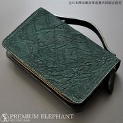 RED　CROW　本エレファント革　限定グリーンカラー　日本製　JRA認定　ミニセカンドバッグ　TE-191