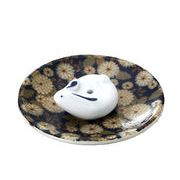 青菊兎　香立　置物/オブジェ/焼物/縁起物/インテリア/アロマ/お香