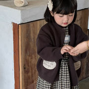 子供服　90~140cm　キッズセーター　ニットカーディガン　韓国キッズ服