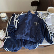 子供服　80~140cm　キッズジャケット＋パンツ　サイドリボントラックジャケット　韓国キッズ服