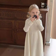 子供服　90~140cm　キッズワンピース　ニットワンピース　韓国キッズ服