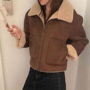 2024年INS秋冬新作　  レトロ    防寒 厚手    防寒ラムウール　 ギャケット  防寒ラムウール コート