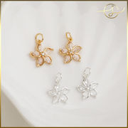 お花 ５弁花 チャーム カン付き  DIYパーツ 手芸 基礎金具 アクセサリーパーツ ハンドメイド