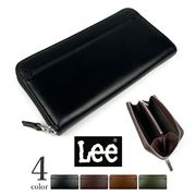 全4色 Lee リー クロスステッチデザイン ラウンドファスナー 長財布 リアルレザー