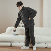 メンズ・ パジャマ・部屋着・ 長袖・秋冬・厚く・暖かく・パジャマセット  ・L～XXXL