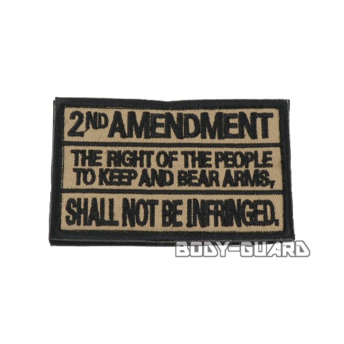 2nd AMENDMENT　角ワッペン　ベージュ