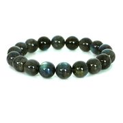 ブラックラブラドライト ハイクオリティー １点もの ブレスレット 数珠 パワーストーン 天然石