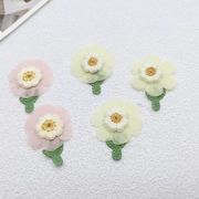 デコ素材 アクセサリーパーツ 樹脂パーツ 手芸DIY デコパーツ 缶バッジ ヘアアクセ レース 糸編み 6色花