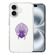 iPhone16 側面ソフト 背面ハード ハイブリッド クリア ケース ネイティブアメリカン ヒョウ 豹