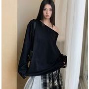 長袖トップス 切り替え 体型カバー 着痩せ カジュアル