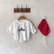 ins 秋冬新作　ベビー服　ロンパース　裏起毛　可愛い　クリスマス　子供服　サンタ服　カバーオール