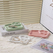 個性的なデザイン アクセサリー収納 イレギュラー セラミックトレイ  薫りトレイ ネックレス展示トレイ