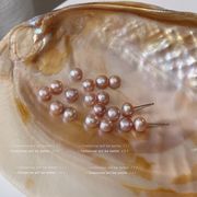 s925   パープルピンク  淡水パール ピアス　  天然パールピアス　 淡水パールアクセサリー