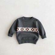 [80-130cm]  女の子男の子 ラウンドネック ニットトップス セーター 春秋冬 キッズ 子供服