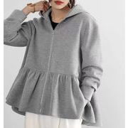 秋冬新作 アウター コート ジャケット ブルゾン パーカー レディース ショット丈 帽子付き フレア