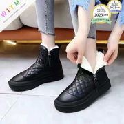 2024冬新作 マーティンブーツ 裏起毛 スノーブーツ 厚底 レディース 韓国 ファッション 靴