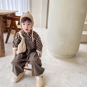2024秋冬子供服 カジュアル系 無地 サロペット 韓国風子供服 ボトムス 防寒 温かい パンツ 男女兼用