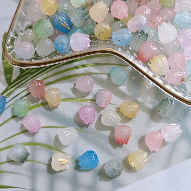 ビーズパーツ 穴あり 花 1点500g約1440粒入り 手芸DIY アクセサリー材料 チェーンパーツ
