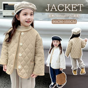 初回送料無料 新作 韓国子供服 キッズ ノーカラージャケット トップス キルティング アウター 防寒 裏起毛
