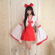 【即日出荷】フロント蝶リボン 巫女 みこ セクシーコスチューム 【7836】