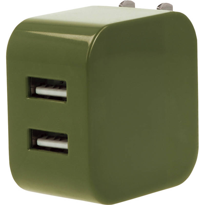 2ポート USBアダプター（3.4A） 0046-02 オリーブ