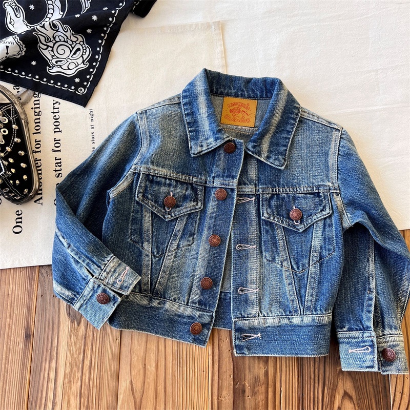 AOY☆韓国風子供服 ベビー服 キッズ 男女兼用 レトロ デニム アウター コート ジャケット