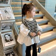 【2023春新作】韓国風子供服 ベビー服 キッズ  女の子  長袖　トップス　ブラウス