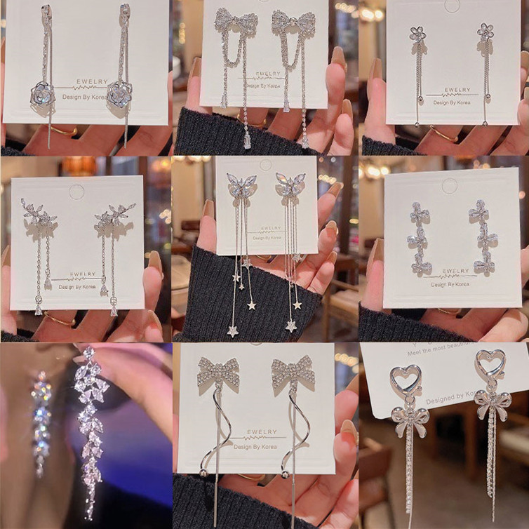 スタッドピアス 韓国風 ピアス マーメイド 蝶々 バタフライ ポストピアス ロングピアス チェーンピアス