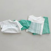 2025春夏 親子コーデ英字プリントラウンドネックＴシャツ