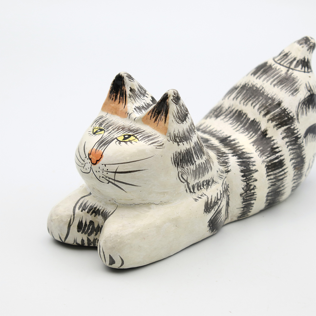 ペーパーマッシュ[インド置物人形猫ねこネコキャットアニマル 動物