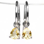 シトリン Citrine sv925 ピアス 天然石  誕生石 黄水晶【FOREST 天然石 パワーストーン】