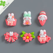 ウサギ デコパーツ アクセサリーパーツ ハンドメイド 髪飾り 貼り付けパーツ 可愛い DIY 手芸