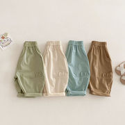 XIU☆子ども用シンプルカラーパンツ 2025新作 0-5歳 夏 男の子用 ミニマル韓国風 おしゃれパンツ