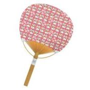 手ぬぐい 竹うちわ 桜と招き猫 TUW-009