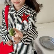 子供服 キッズ シャツ デニムシャツ ストライプ 長袖 コットン 綿