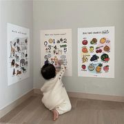 韓国幼児教育認識カード 形・色・アルファベット・数字 防水ポスター 子供部屋・浴室装飾
