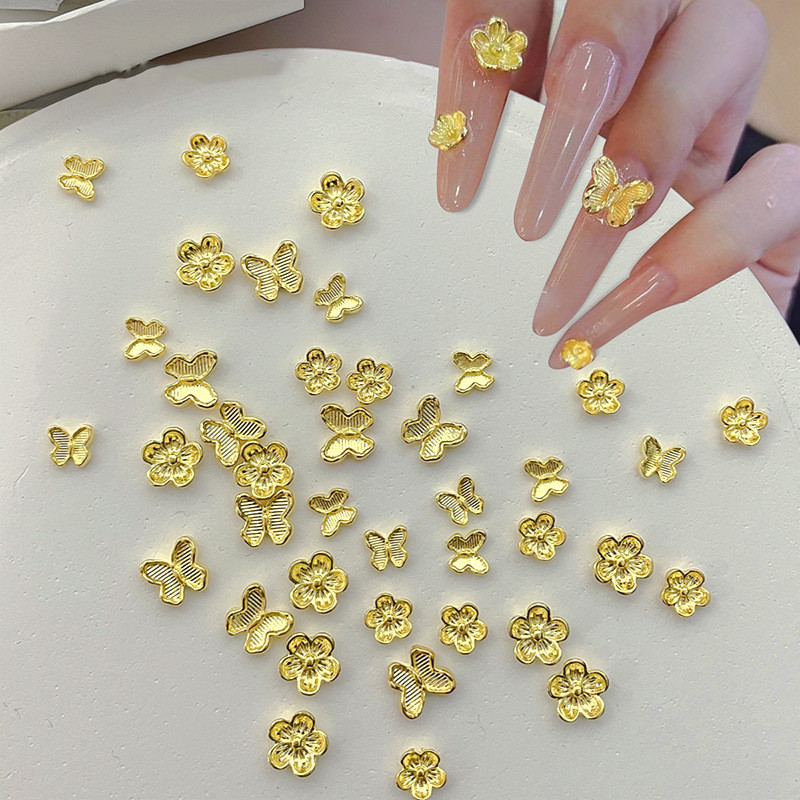 ネイルパーツ ジェルネイル メタルパーツ デコレーション 花 スタッズ 蝶 フラワーアート 春 バタフライ