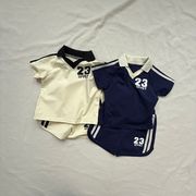 BAIS☆韓国風 ポロシャツ 半袖セット ユニフォーム 2点セット 子ども用 男女兼用 ベビー用