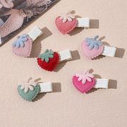 6色 フルーツ  いちごヘアクリップ  イチゴヘアピン  髪飾り  大人 子供   ヘアアクセサリー