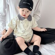 LL☆韓国風 ベビー用 夏セット 男の子用 ポロカラー 半袖 ショートパンツ 小児用 2点セット